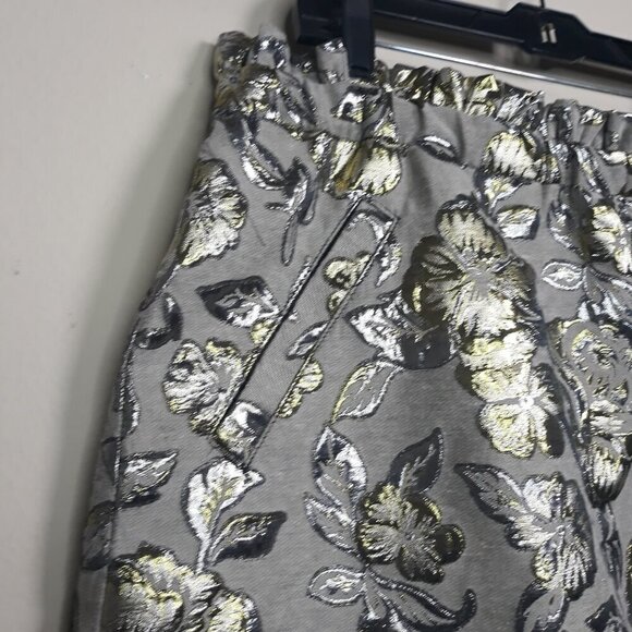 Eloquii Metallic Taupe Floral Brocade Mini Full Skirt 16 Party Wedding Event - Picture 4 of 9